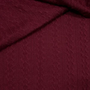KNIT CABLE JAQUARD BURGANDY