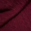 KNIT CABLE JAQUARD BURGANDY