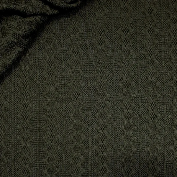 KNIT CABLE JAQUARD OLIVE