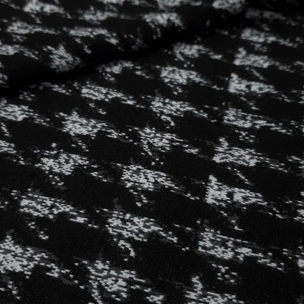 KNITTED JACQUARD SPANDEX BLACK HOUNDSTOOTH