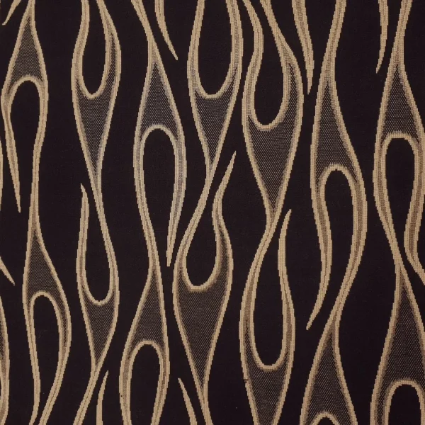 KNITTED PRINTED PONTI FLAME BLACK and BROWN