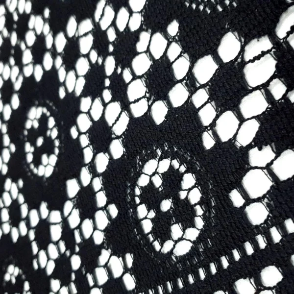 LACE  COTTON CROCHET LACE BLACK