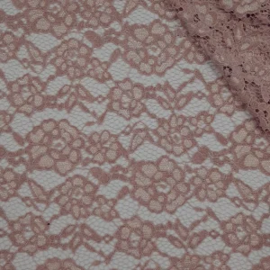 LACE FLOCKED(3220) ALMOND VELVET