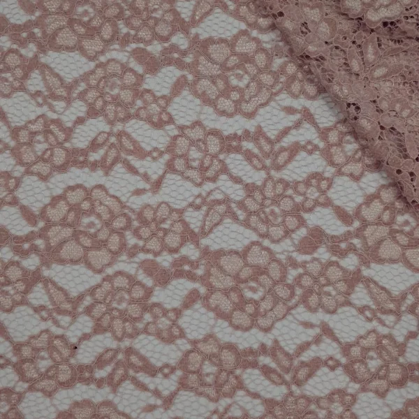 LACE FLOCKED(3220) ALMOND VELVET