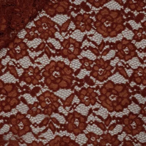 LACE FLOCKED(3220) VELVET EARTH RED