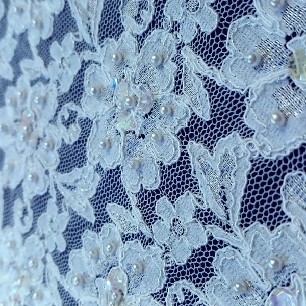 LACE  HEAVY CORDED AND BEADED(4)-WHITE