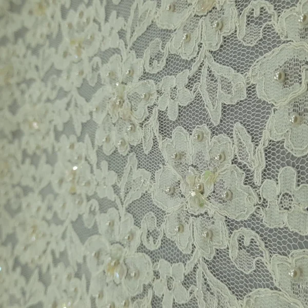 LACE  HEAVY CORDED AND BEADED(4)-WHITE
