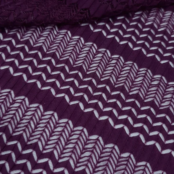 LACE JACQUARD HERINGBONE (2412)-EGGPLANT