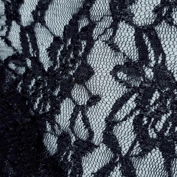LACE JACQUARD PLEATED CORD(2664-94) BLACK