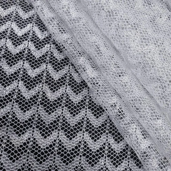 LACE  METALLIC SILVER LUREX EX ENGLAND