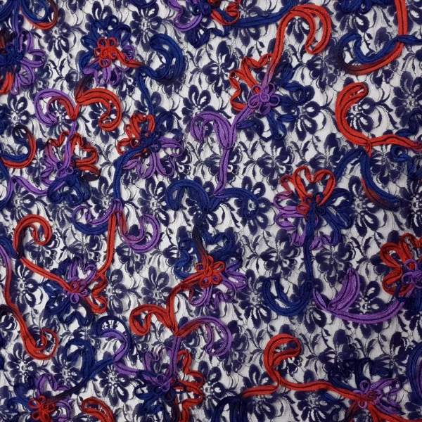 LACE TWO TONE WITH RIBBON EMBOSSING NAVY