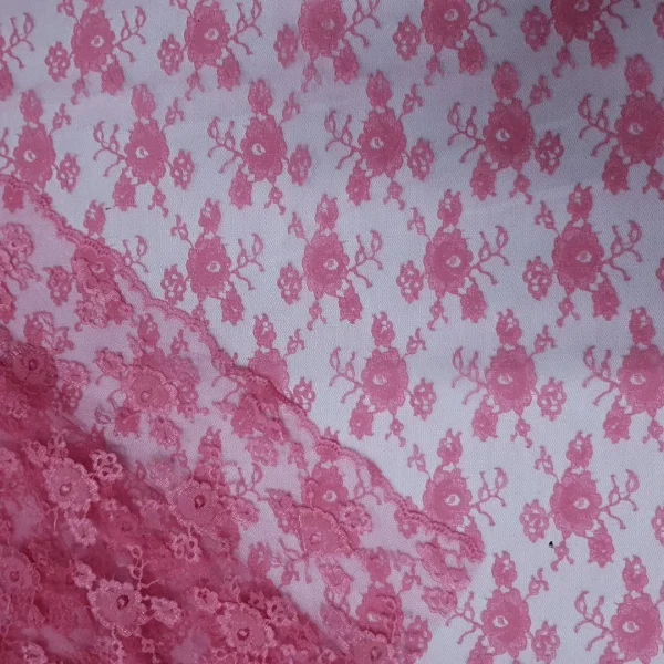 RASCHEL LACE WITH SCALLOP CERISE
