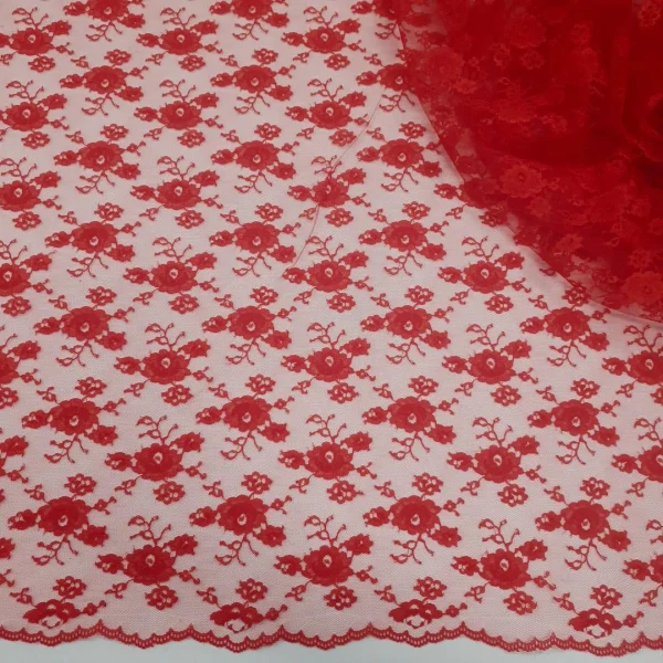 RASCHEL LACE  SCALLOP RED