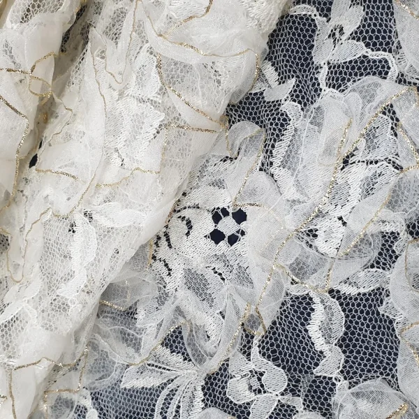 LACE RIBBON LUREX IVORY