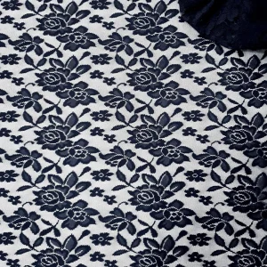 STRETCH LACE ROSE(L164)-NAVY