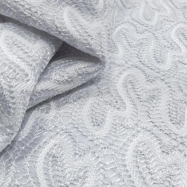 LACE BONDED LUREX BFLO WHITE