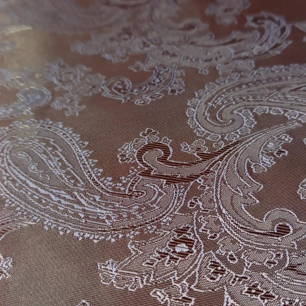 EMBOSSED ACETATE LINING  PAISLEY   BROWN