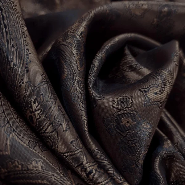 EMBOSSED ACETATE LINING PAISLEY COPPER