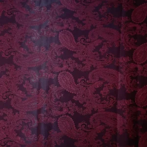 EMBOSSED ACETATE LINING  PAISLEY   MAROON
