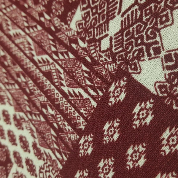 LINEN  HW PRINT ART MAROON