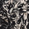 LINEN  PRINTED MEDIUM FLORAL BLACK n WHITE