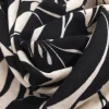 LINEN  PRINTED MEDIUM FLORAL BLACK n WHITE