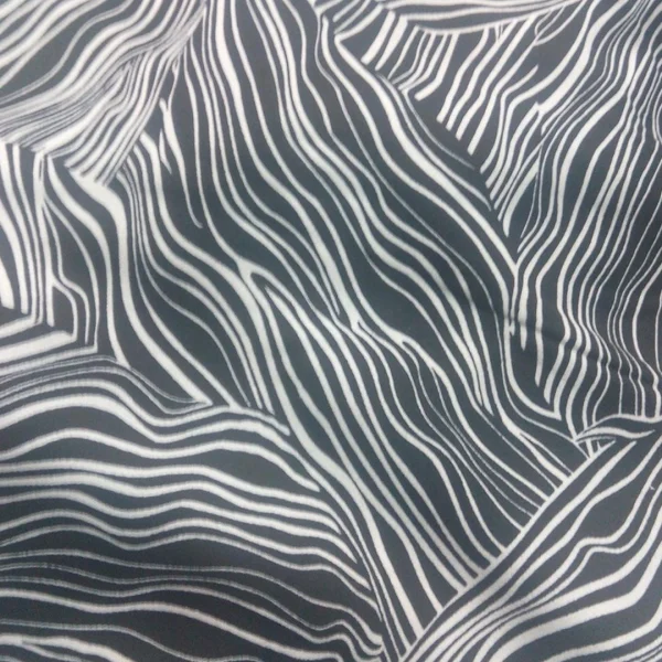 LINEN  PRTD SWIRL STR BLK