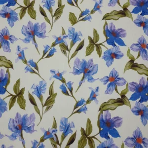 LINEN PRINTED TULIP FLORAL WHITE