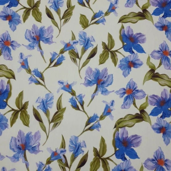 LINEN PRINTED TULIP FLORAL WHITE
