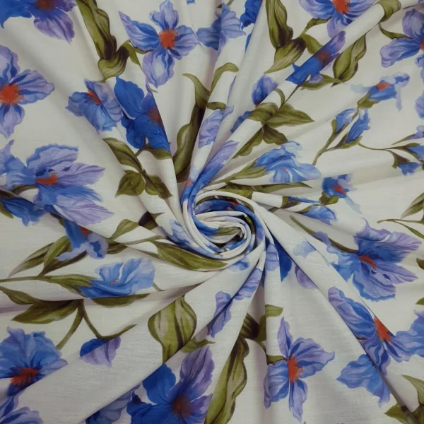 LINEN PRINTED TULIP FLORAL WHITE