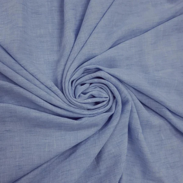 LINEN CATIONIC BLENDED SLUB BABY BLUE