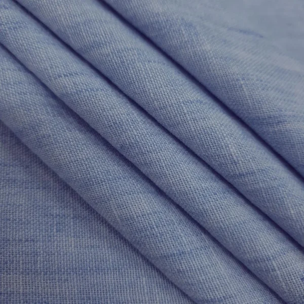 LINEN CATIONIC BLENDED SLUB BABY BLUE