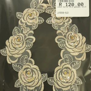 LACE MOTIF G-S BEADED GOLD
