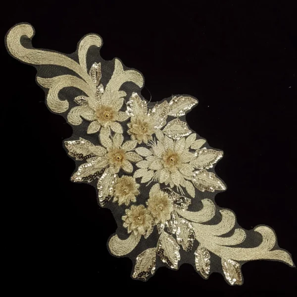 LACE MOTIF BEADED GOLD
