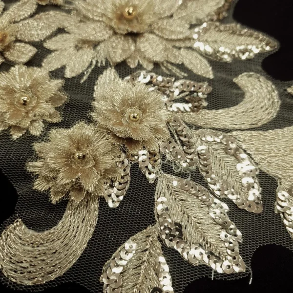 LACE MOTIF BEADED GOLD