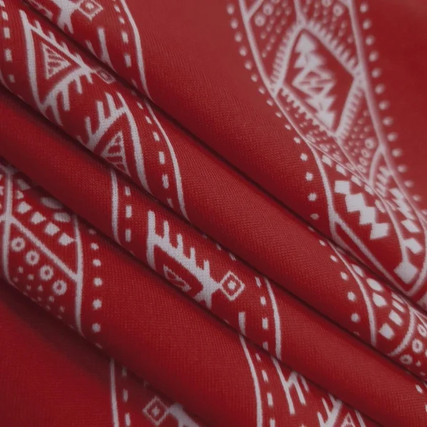 LYCRA PRINTED SWIMWEAR STRIPE DIAMOND RED