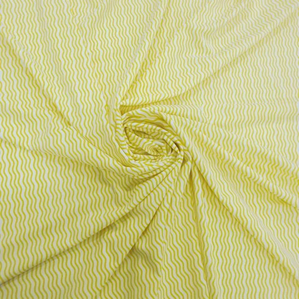 LYCRA PRINTED SWIMWEAR WAVE STRIPE YELLOW