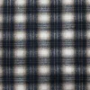 MELTON PRINTED CHECK TAUPE AND NAVY