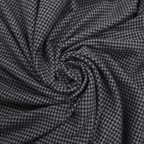MELTON PRINTED HOUNDSTOOTH GREY