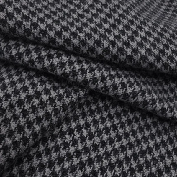 MELTON PRINTED HOUNDSTOOTH GREY