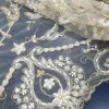MESH WITH SCALLOPED BORDER and  BEADS STONE
