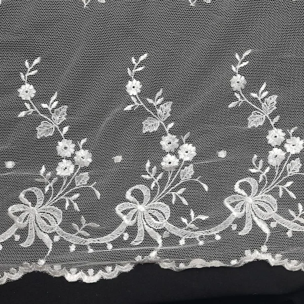 MESH BORDER-CORDED RIBB IVORY
