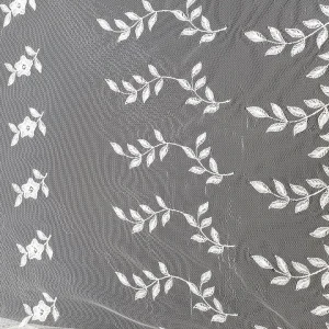 MESH BORDER-CORDED LEAF IVORY