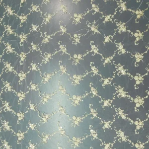 MESH BEADED SMALL FLORAL  BEIGE