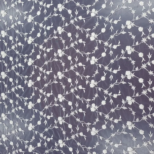 MESH BEADED SMALL FLORAL WHITE2