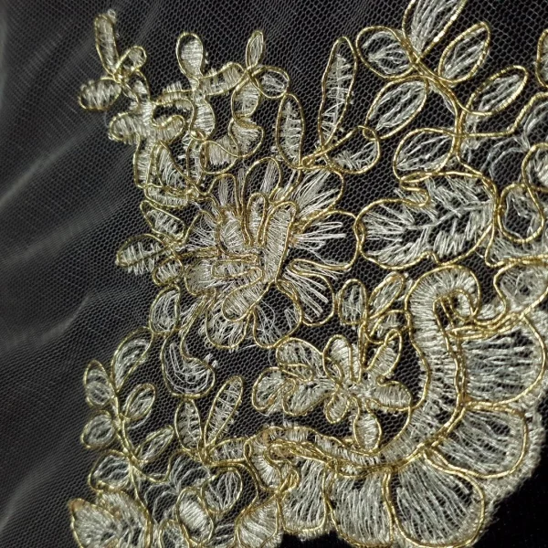 MESH IVORY WITH GOLD CORDING