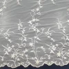 MESH CORDED WITH BEADS  FLORAL IVORY