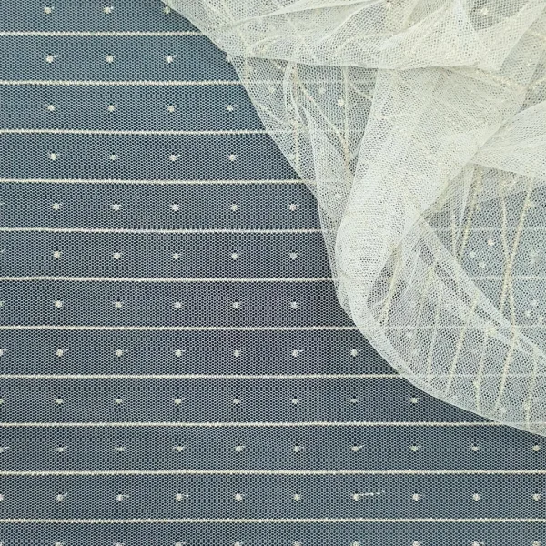 MESH METALIC STRIPE(3)-WHITE