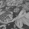 LACE MESH WITH RIBBON EMBORIDERED WHT