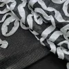 MESH LACE WITH RIBBON EMBORIDERED BLACK AND WHITE